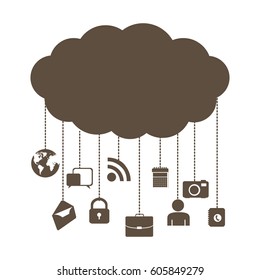 cloud data services apps, vector illustration design