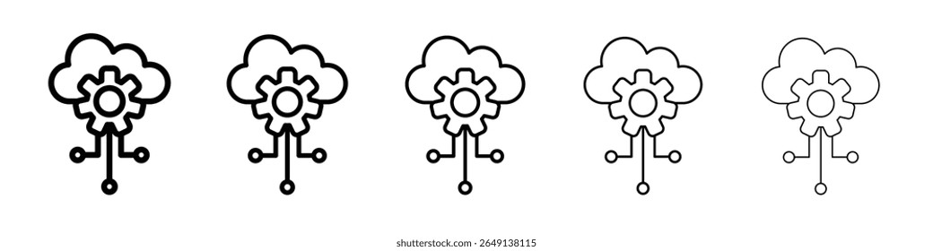Ícone de configurações de Dados na Nuvem ilustração simples logotipo art