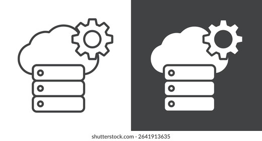 Cloud Data settings icon symbol illustration logo