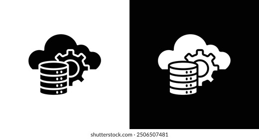 Cloud Data settings icon Thin line illustration set