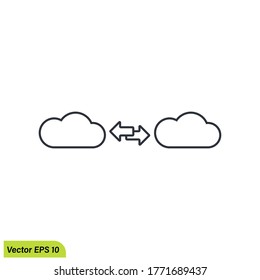 cloud data sharing icon illustration symbol simple design element logo template