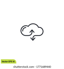 cloud data sharing icon illustration symbol simple design element logo template