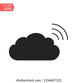 Cloud data sharing with wlan,wifi icon, isolated on white background,flat vector illustration can be used for web, mobile and print, cloud data sharing with wlan,wifi icon, logo concept eps10
