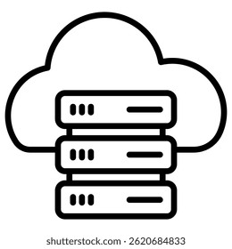 Cloud Data Simple Icon Vector Illustration Concept