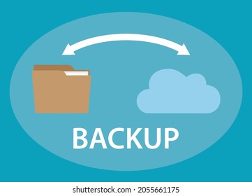 cloud data storage backup concept - vector illustration
