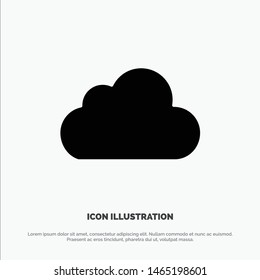 Cloud, Data, Storage, Cloudy solid Glyph Icon vector. Vector Icon Template background