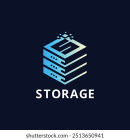 Cloud Data Storage Hosting Server Networking Hexagon Cube S Letter Modern File Transfer Logo