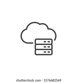 Cloud Data Storage line icon. linear style sign for mobile concept and web design. Cloud server, hosting outline vector icon. Symbol, logo illustration. Vector graphics