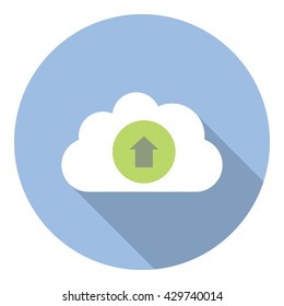 Cloud Data Storage Upload Flat Style Design