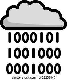 Cloud Data Stream Icon. Editable Bold Outline With Color Fill Design. Vector Illustration.