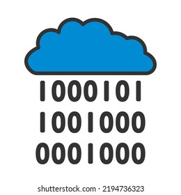 Cloud Data Stream Icon. Editable Bold Outline With Color Fill Design. Vector Illustration.