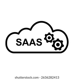 Cloud data sync, cloud update icon. Saas symbol