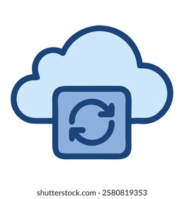 Cloud data synchronization backup storage isolated illustration