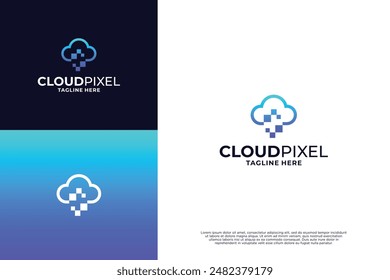 Cloud data tech logo design