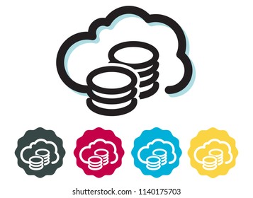 Cloud Data Technology Icon as EPS 10 File