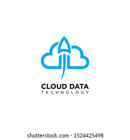 cloud data technology logo template