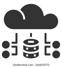 Cloud Data Technology Services Database Download Icon Vector, Network
