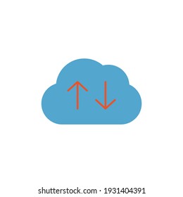 Cloud data traffic icon in color icon, isolated on white background 