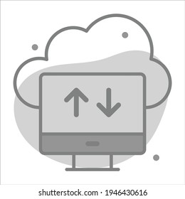 cloud data transfer icon with background modern illustration