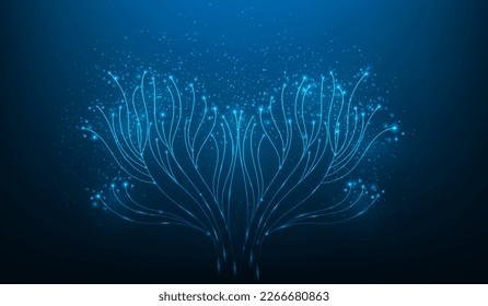 cloud data tree digital technology. online digital cloud storage. business innovation technology cyber polygon. artificial intelligence data in the future. vector illustration digital fantastic.