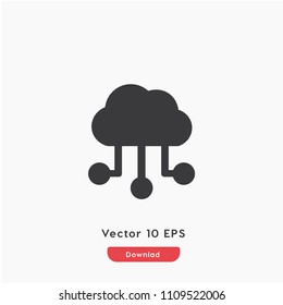 Cloud data vector icon. Cloud services symbol. Cloud connection icon. Linear style sign for mobile concept and web design. door symbol logo illustration. vector graphics - Vector.