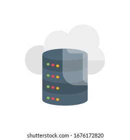 Cloud Data Vector illustration. Cloud Computing Flat icon.