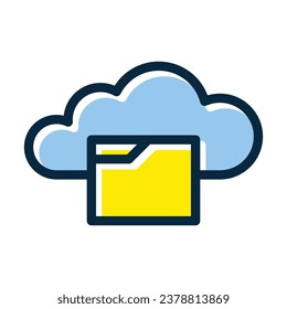 Cloud Data Vector Thick Line Filled Dark Colors Icons For Personal And Commercial Use.

