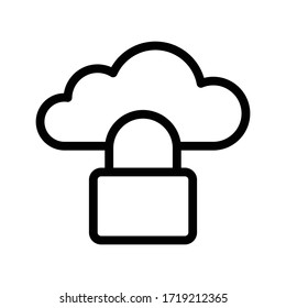 cloud data vector thin line icon 
