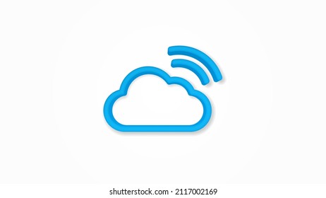 Cloud database, computer technology realistic icon. 3d vector illustration. Isolated line color pictogram. Transparent shadows