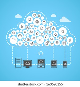 Cloud database computing infographics