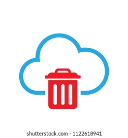 cloud database delete file vector icon