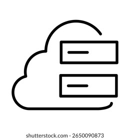 Ícone de Traço Editável do Banco de Dados na Nuvem