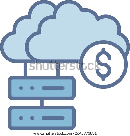 Cloud Database Filled Blue Tone Icon