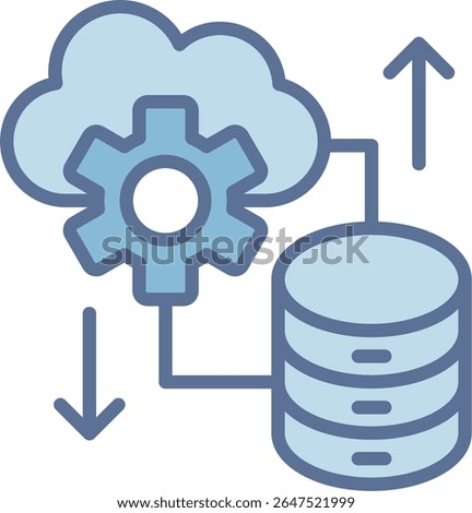 Cloud Database Filled Blue Tone Icon