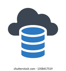 cloud database glyph double color