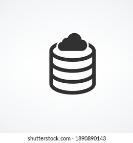 Cloud Database Icon, Cloud Computing Concept. Dara storage symbol. Stock Vector illustration isolated