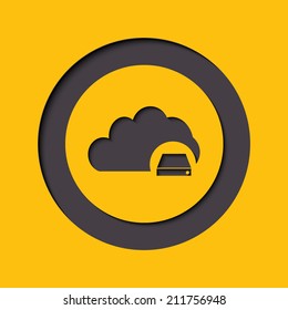 Cloud Database Icon : Cloud Computing Concept in flat style