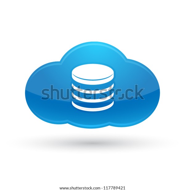 Cloud Database Icon Cloud Computing Concept Stock Vector Royalty Free