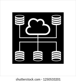 Cloud Database Icon, Data Base Icon Vector Art Illustration