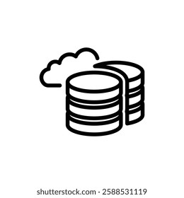 Cloud database icon logo sign set vector outline