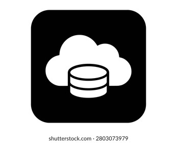 A cloud and database icon on a transparent background