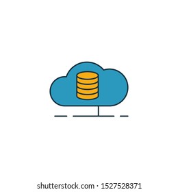 Cloud Database icon. Outline filled creative elemet from big data icons collection. Premium cloud database icon for ui, ux, apps, software and infographics.