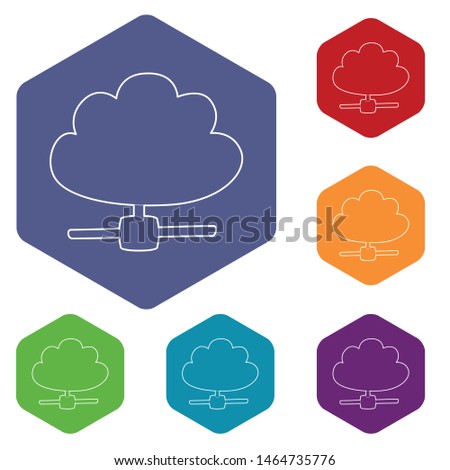 Cloud database icon. Outline illustration of cloud database vector icon for web