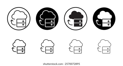 Cloud database icon Outline vector for web ui