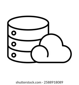Cloud database icon Outline vector symbol sign