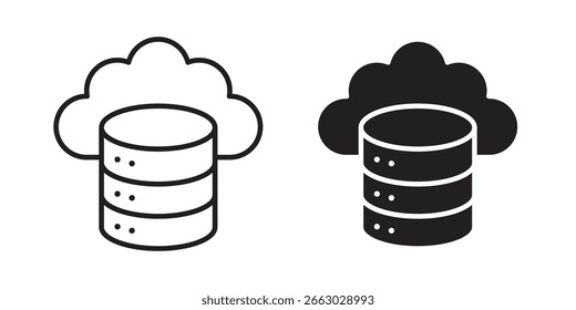 Modelo de logotipo de elemento de design de vetor de ícone de banco de dados na nuvem