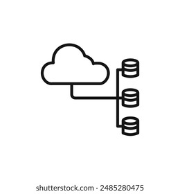 Cloud database icon vector set collection for web