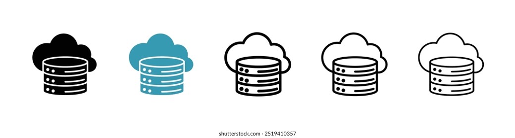 Cloud database icon vector icon set. EPS 10