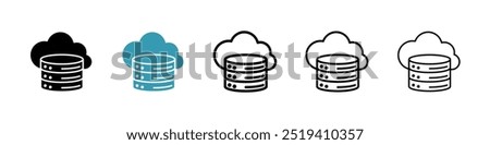 Cloud database icon vector icon set. EPS 10