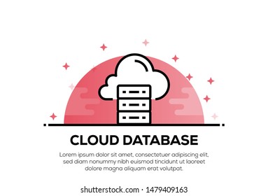 CLOUD DATABASE AND ILLUSTRATION ICON CONCEPT